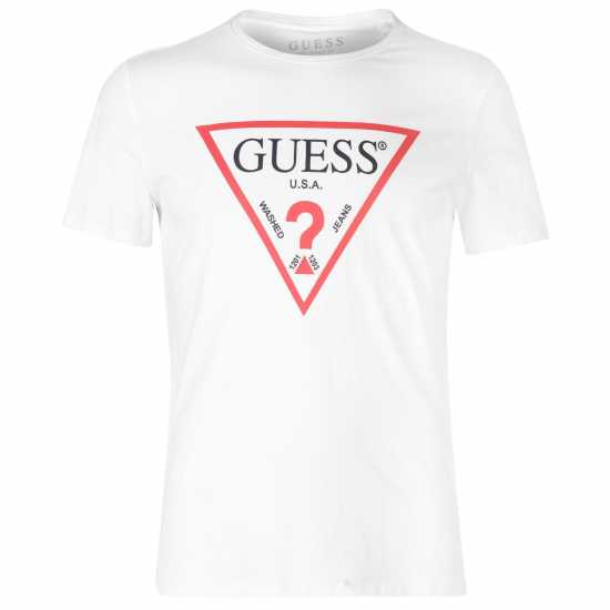 Guess Тениска Logo T Shirt True White 