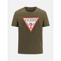 Guess Тениска Logo T Shirt Olive G8F6 