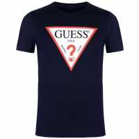 Guess Тениска Logo T Shirt Blue Navy G720 