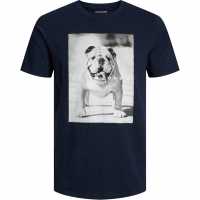 Jack And Jones Мъжка Тениска Bulldog T Shirt Mens Navy Мъжки ризи