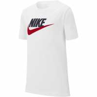 Sale Nike Sportswear T-Shirt Junior White/Blk/Red Детски тениски и фланелки
