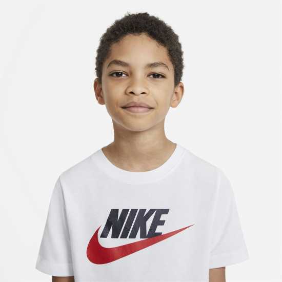 Nike Sportswear T-Shirt Junior White/Blk/Red - Детски тениски и фланелки