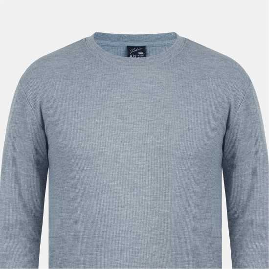 Fabric Regular Fit Waffle T-Shirt Сиво Fabric Regular Fit Waffle T-Shirt Сиво