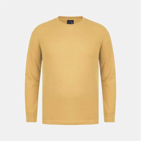 Fabric Regular Fit Waffle T-Shirt Злато Fabric Regular Fit Waffle T-Shirt Злато