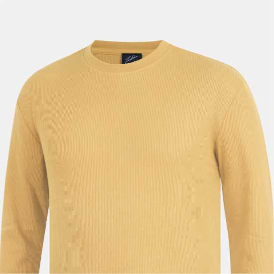 Fabric Regular Fit Waffle T-Shirt Злато Fabric Regular Fit Waffle T-Shirt Злато