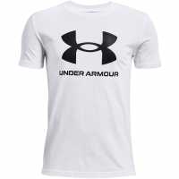 Under Armour Ua Sportstyle Logo Short Sleeve White/Black Детски тениски и фланелки