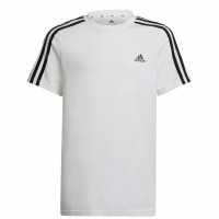 Adidas 3 Stripe Essentials T-Shirt Junior Бяло/Черно Детски тениски и фланелки