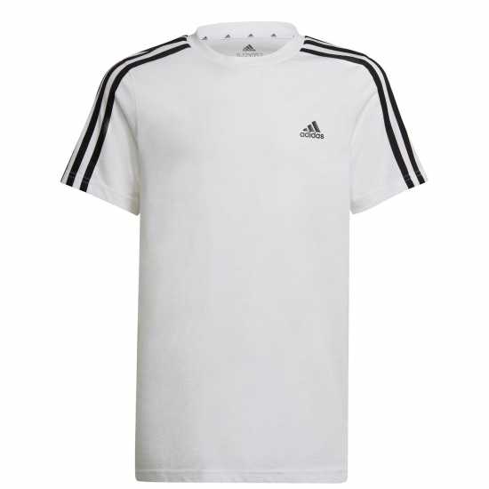 Adidas 3 Stripe Essentials T-Shirt Junior Бяло/Черно Детски тениски и фланелки