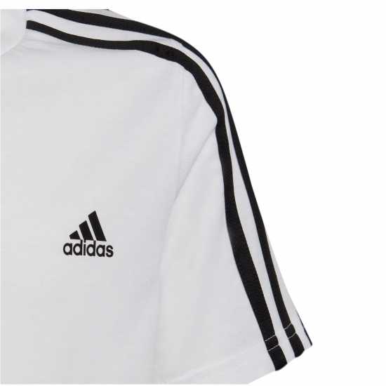 Adidas 3 Stripe Essentials T-Shirt Junior Бяло/Черно Детски тениски и фланелки