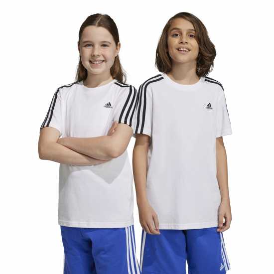 Adidas 3 Stripe Essentials T-Shirt Junior Бяло/Черно Детски тениски и фланелки