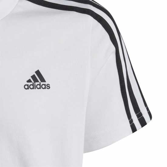Adidas 3 Stripe Essentials T-Shirt Junior Бяло/Черно Детски тениски и фланелки