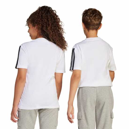Adidas 3 Stripe Essentials T-Shirt Junior Бяло/Черно Детски тениски и фланелки