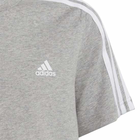 Детски тениски и фланелки Adidas 3 Stripe Essentials T-Shirt Junior Сиво Adidas 3 Stripe Essentials T-Shirt Junior Сиво Детски тениски и фланелки