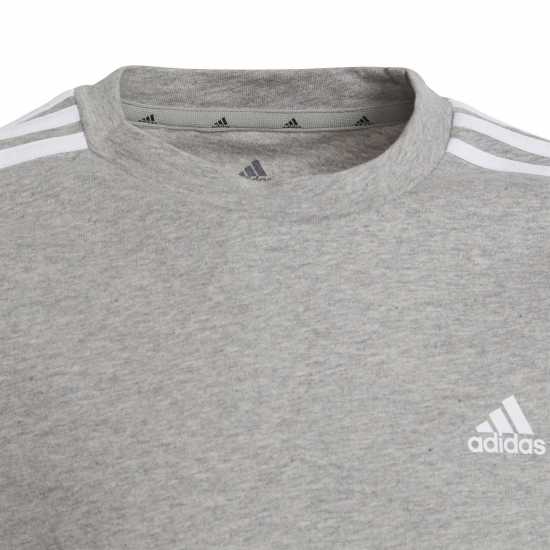 Детски тениски и фланелки Adidas 3 Stripe Essentials T-Shirt Junior Сиво Adidas 3 Stripe Essentials T-Shirt Junior Сиво Детски тениски и фланелки