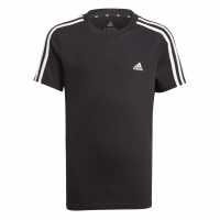 Adidas 3 Stripe Essentials T-Shirt Junior Черно/Бяло Детски тениски и фланелки