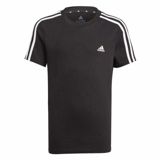 Adidas 3 Stripe Essentials T-Shirt Junior Черно/Бяло Детски тениски и фланелки