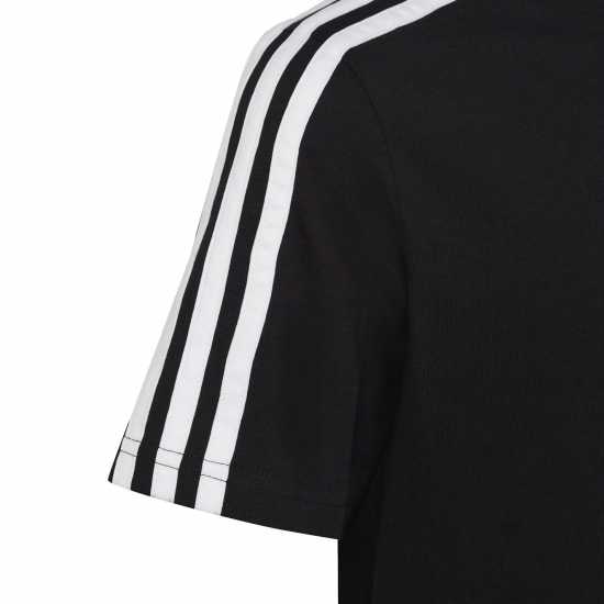 Adidas 3 Stripe Essentials T-Shirt Junior Черно/Бяло Детски тениски и фланелки
