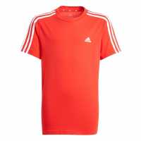 Adidas Stripe Essentials T-Shirt Junior Red/White Детски тениски и фланелки