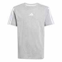 Adidas 3 Stripe Essentials T-Shirt Junior Сиво/Бяло 