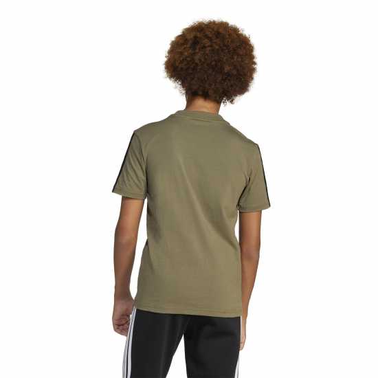 Детски тениски и фланелки Adidas 3 Stripe Essentials T-Shirt Junior Олива Страта Adidas 3 Stripe Essentials T-Shirt Junior Олива Страта Детски тениски и фланелки