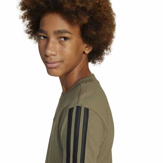 Детски тениски и фланелки Adidas 3 Stripe Essentials T-Shirt Junior Олива Страта Adidas 3 Stripe Essentials T-Shirt Junior Олива Страта Детски тениски и фланелки