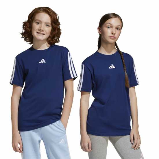 Adidas 3 Stripe Essentials T-Shirt Junior Морско синьо/Бяло Детски тениски и фланелки