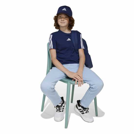 Adidas 3 Stripe Essentials T-Shirt Junior Морско синьо/Бяло Детски тениски и фланелки