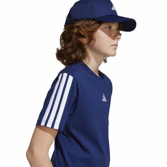 Adidas 3 Stripe Essentials T-Shirt Junior Морско синьо/Бяло Детски тениски и фланелки