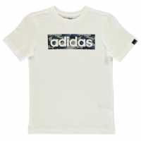 Sale Детска Тениска Adidas Logo T Shirt Junior Wht/Blue/Grey Детски тениски и фланелки