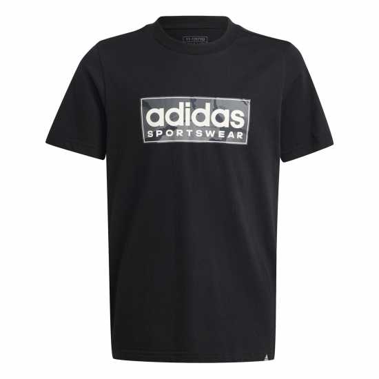 Adidas Детска Тениска Logo T Shirt Junior Бяло/Каки/Сиво Детски тениски и фланелки