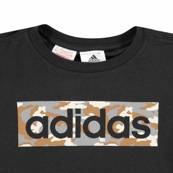 Adidas Детска Тениска Logo T Shirt Junior Бяло/Каки/Сиво Детски тениски и фланелки