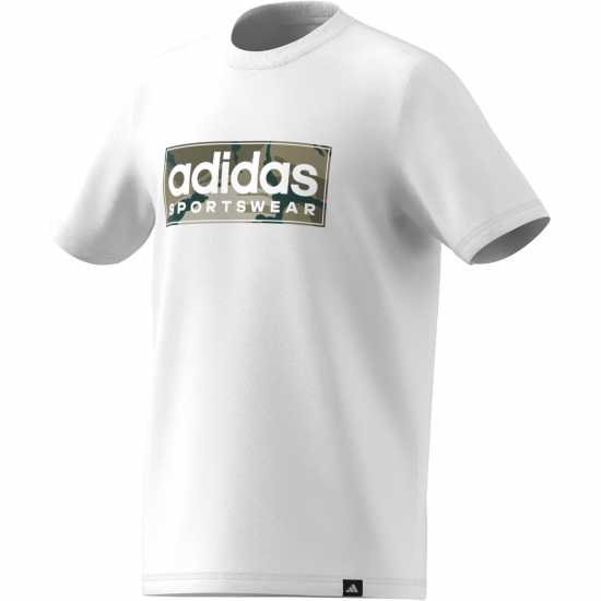 Adidas Детска Тениска Logo T Shirt Junior Бяло/Каки/Сиво Детски тениски и фланелки