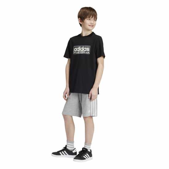 Adidas Детска Тениска Logo T Shirt Junior Бяло/Каки/Сиво Детски тениски и фланелки