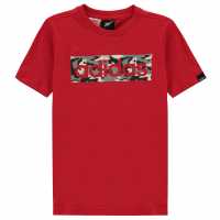 Sale Детска Тениска Adidas Logo T Shirt Junior Red/LtGrey/Blk Детски тениски и фланелки