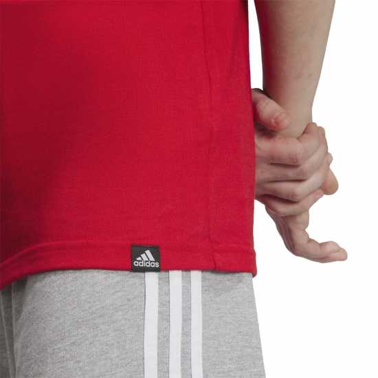 Adidas Детска Тениска Logo T Shirt Junior Red/LtGrey/Blk Детски тениски и фланелки