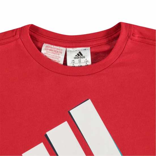 Sale Детска Тениска Adidas Logo T Shirt Junior Red BOS Детски тениски и фланелки