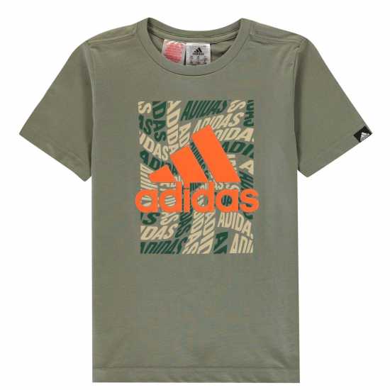Sale Детска Тениска Adidas Logo T Shirt Junior Khaki Детски тениски и фланелки