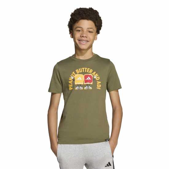 Sale Детска Тениска Adidas Logo T Shirt Junior Khaki Детски тениски и фланелки