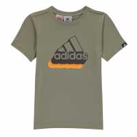 Sale Детска Тениска Adidas Logo T Shirt Junior Khaki Retro BOS Детски тениски и фланелки