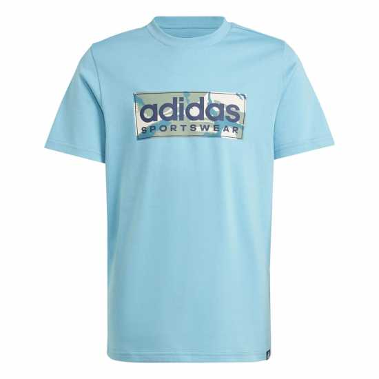 Детски тениски и фланелки Adidas Детска Тениска Logo T Shirt Junior Аква Adidas Детска Тениска Logo T Shirt Junior Аква Детски тениски и фланелки