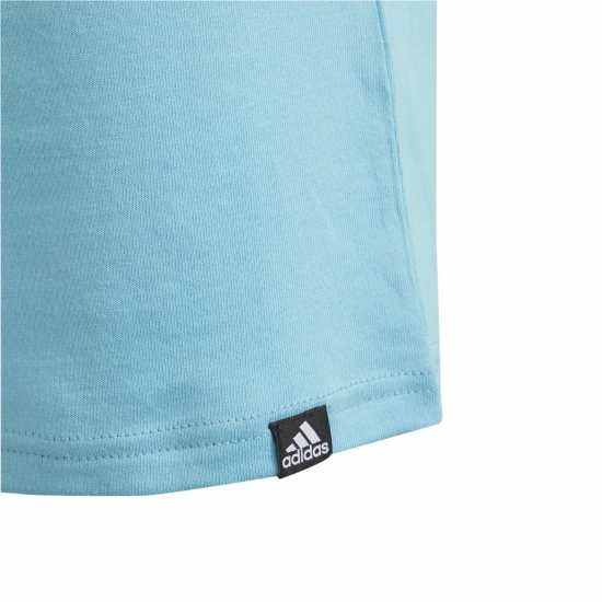 Adidas Детска Тениска Logo T Shirt Junior Aqua Детски тениски и фланелки