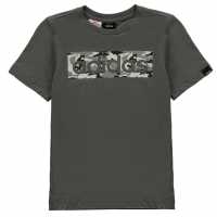 Adidas Детска Тениска Logo T Shirt Junior Grey5/Blk/Wht Детски тениски и фланелки