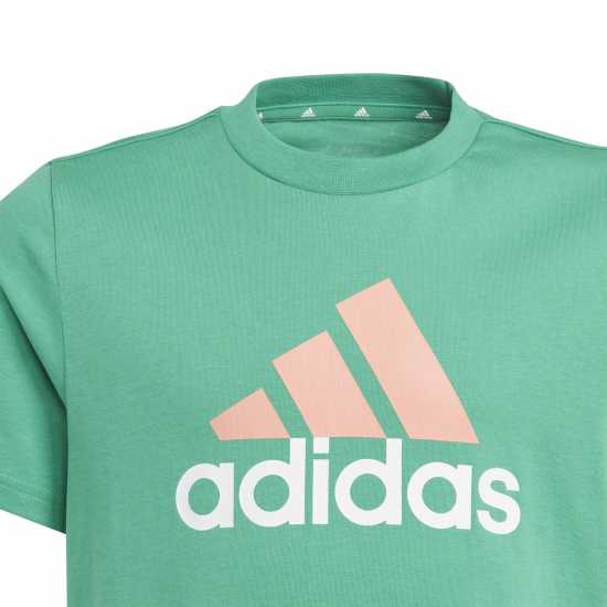 Adidas Детска Тениска Logo T Shirt Junior Grn Orange BOS Детски тениски и фланелки