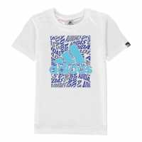 Sale Детска Тениска Adidas Logo T Shirt Junior White/Royal Детски тениски и фланелки