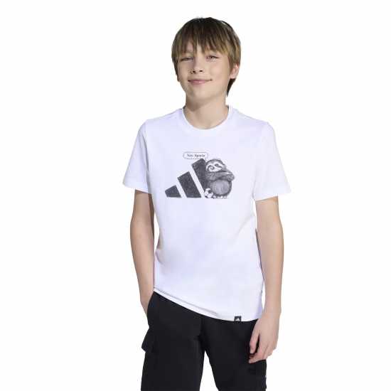 Sale Детска Тениска Adidas Logo T Shirt Junior White/Royal Детски тениски и фланелки