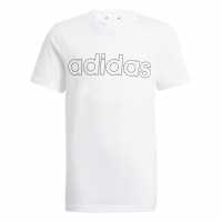 Adidas Детска Тениска Logo T Shirt Junior White/Black Lin Детски тениски и фланелки