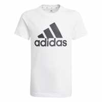 Sale Детска Тениска Adidas Logo T Shirt Junior Wht/Blk BOS Детски тениски и фланелки