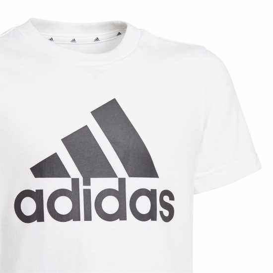 Adidas Детска Тениска Logo T Shirt Junior Wht/Blk BOS Детски тениски и фланелки