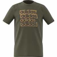 Sale Детска Тениска Adidas Logo T Shirt Junior Khki Lin Repeat Детски тениски и фланелки