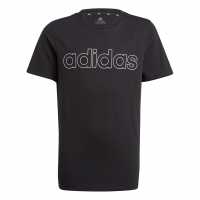 Adidas Детска Тениска Logo T Shirt Junior Черно/бяла линейна Детски тениски и фланелки